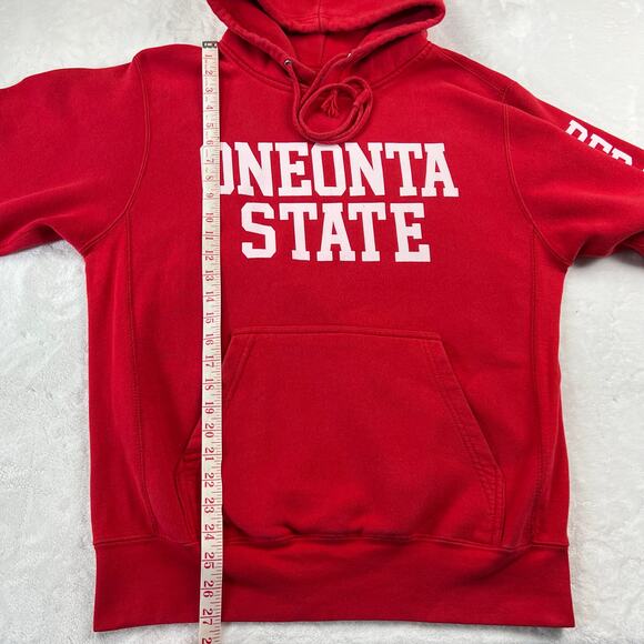 MV Sport Pro-Weave Oneonta State Vintage Hooded Sweatshirt SZ Small Red Dragons - Picture 4 of 7